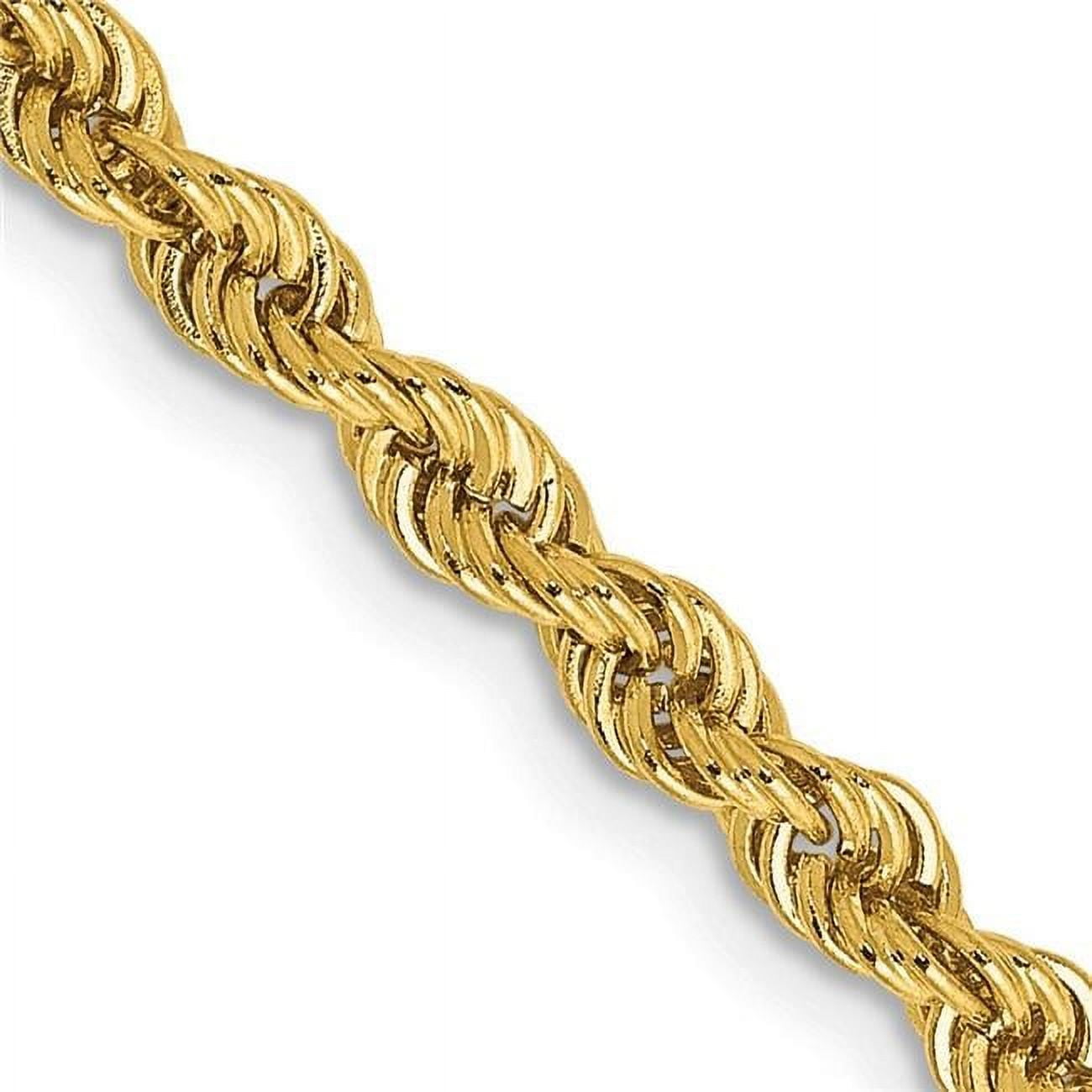 14k Yellow Gold Solid 3mm Handmade Regular Rope Chain Necklace 18 Inch Lobster Claw Jewelry Gifts for Women