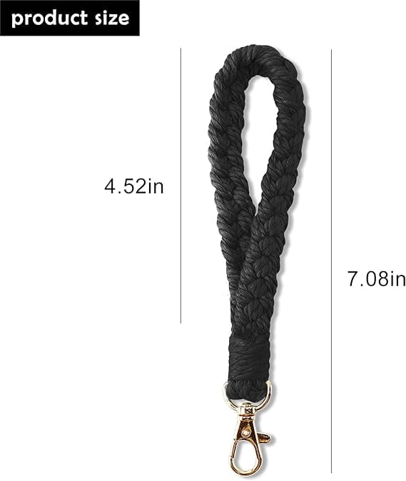 4pcs Boho Macrame Keychain Bracelet, Soft Boho Handmade Wristlet Bracelet Keychain, Macrame Keyring Holder Wrist Lanyard for Women, Handmade Tassel Braided Wristlet Keychain Christmas Gifts