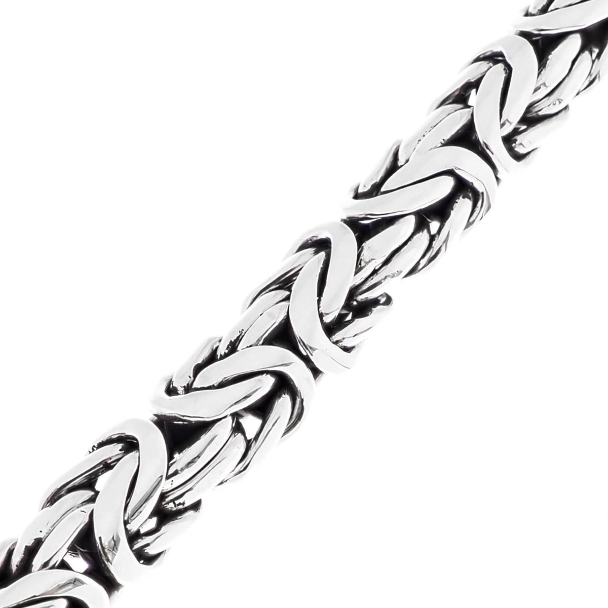 12mm Mens Oval Byzantine Bali Handmade Chain 925 Sterling Silver Bracelet, 8-10"