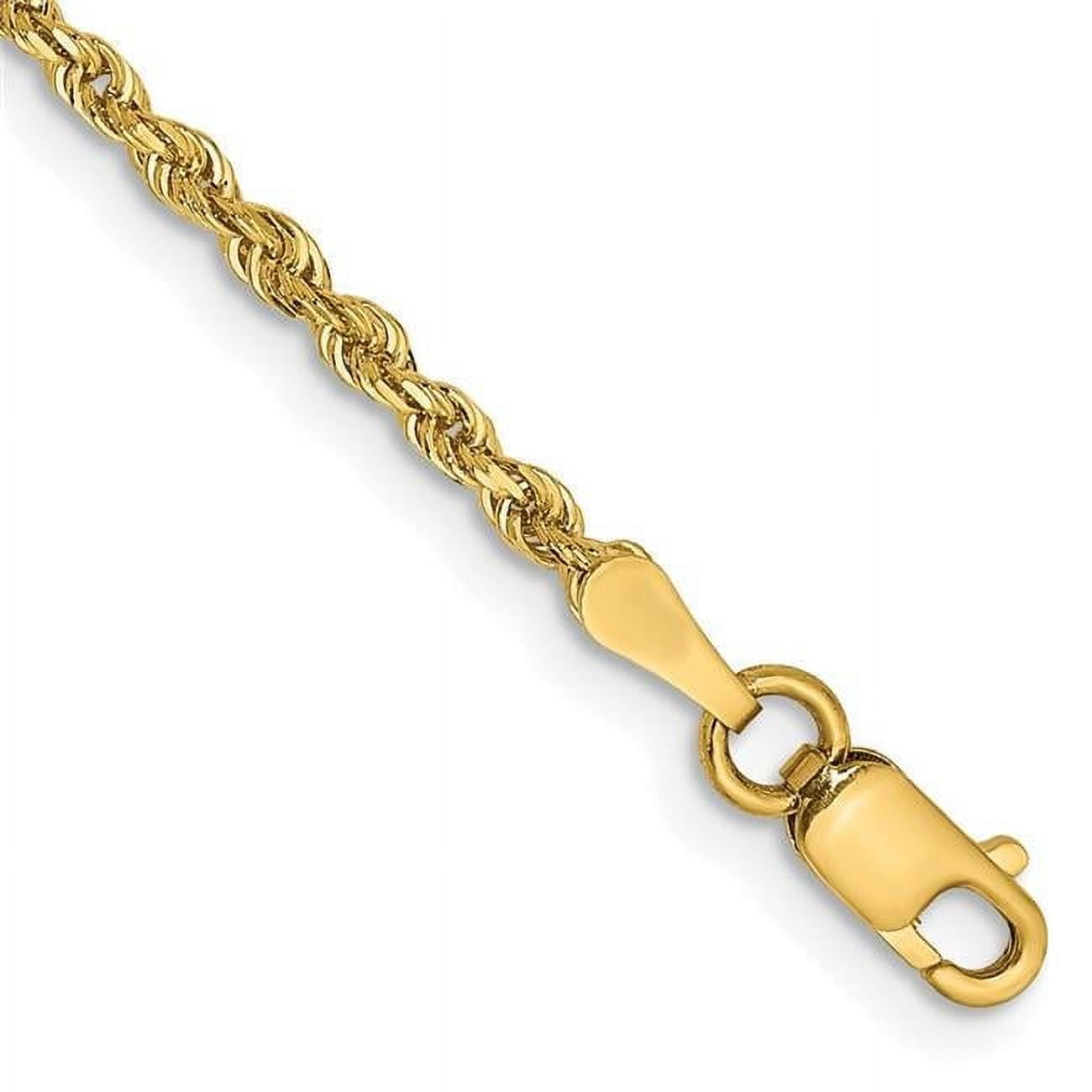 14k Yellow Gold Solid 3mm Handmade Regular Rope Chain Necklace 18 Inch Lobster Claw Jewelry Gifts for Women