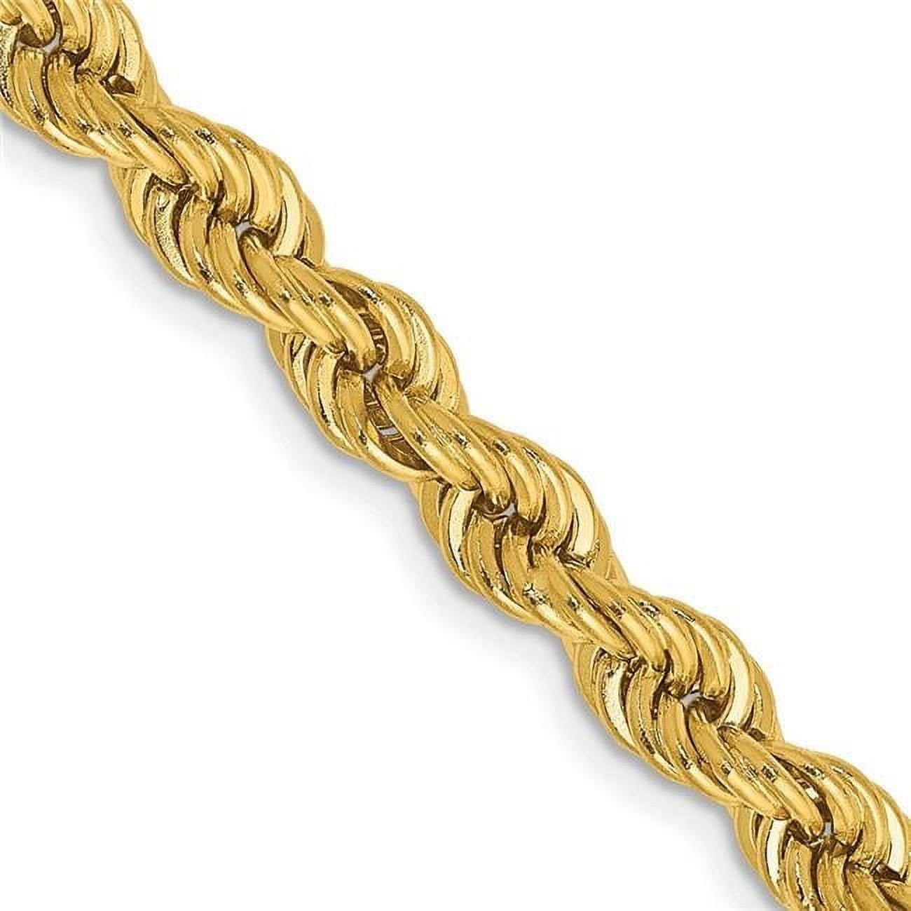 14k Yellow Gold Solid 3mm Handmade Regular Rope Chain Necklace 18 Inch Lobster Claw Jewelry Gifts for Women