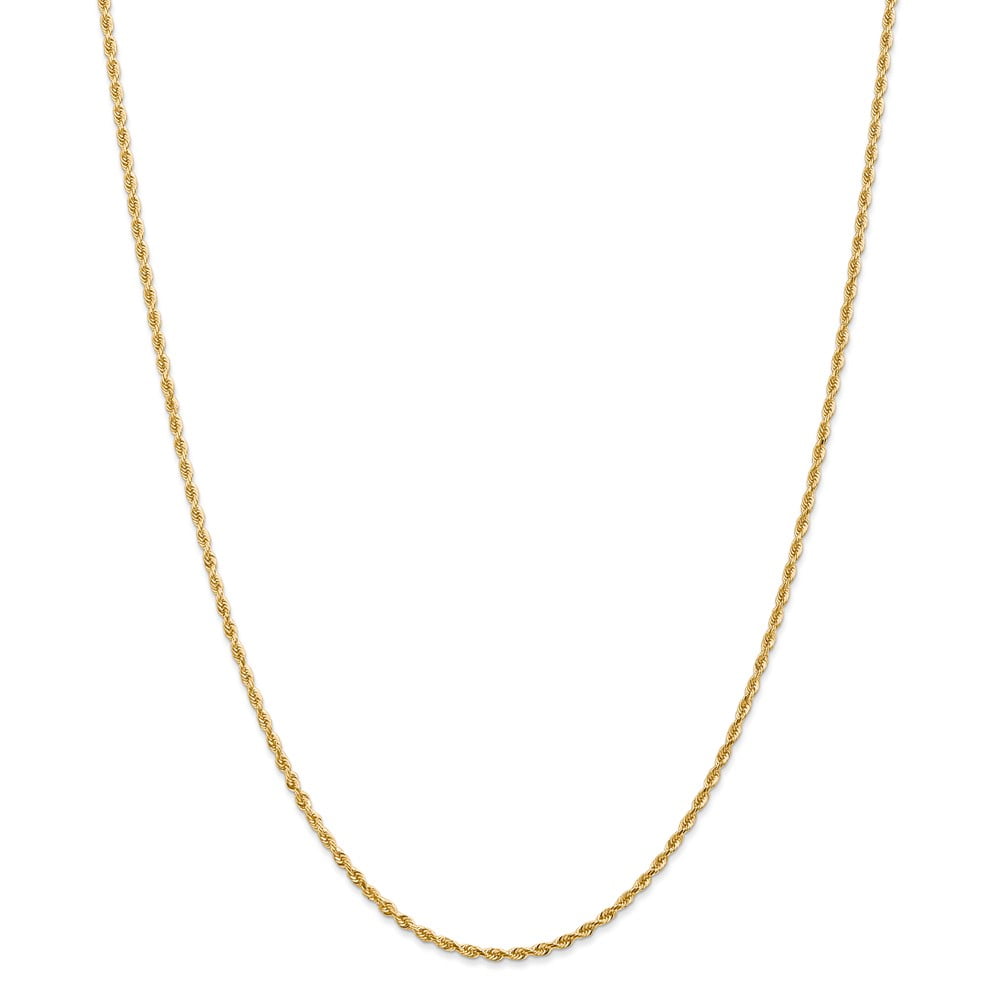 14k Yellow Gold Solid 3mm Handmade Regular Rope Chain Necklace 18 Inch Lobster Claw Jewelry Gifts for Women