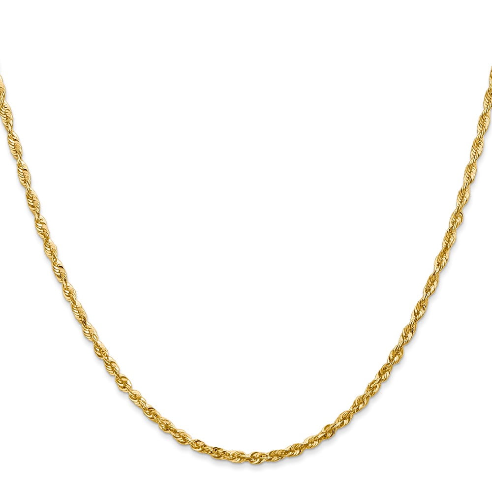 14k Yellow Gold Solid 3mm Handmade Regular Rope Chain Necklace 18 Inch Lobster Claw Jewelry Gifts for Women